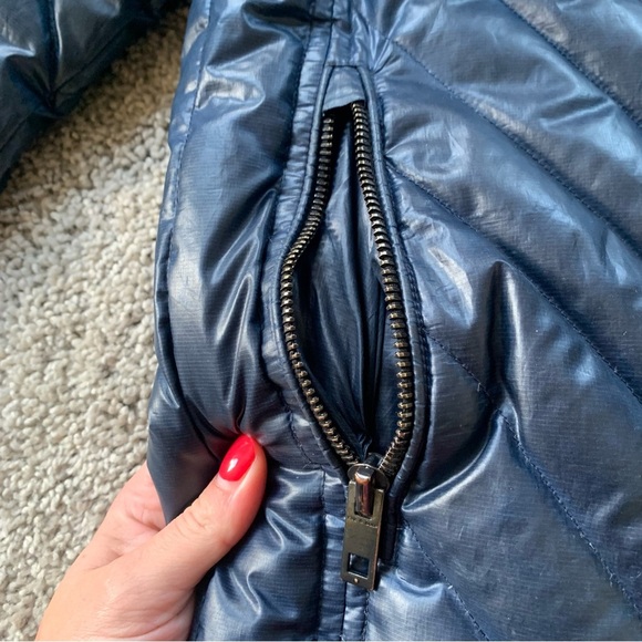 Women's Rag & Bone Navy Blue Down Puffer Jacket Size Medium - Picture 6 of 13